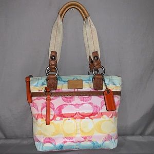 SOLD! Coach Hampton Watercolor Scribble Tote